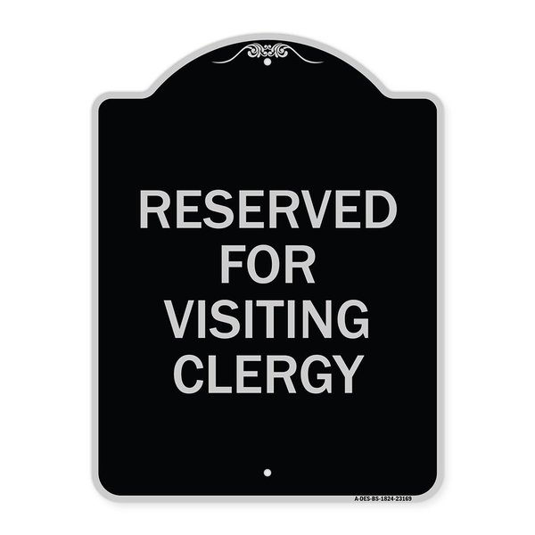 Signmission Reserved for Visiting Clergy Heavy-Gauge Aluminum Architectural Sign, 24" x 18", BS-1824-23169 A-DES-BS-1824-23169